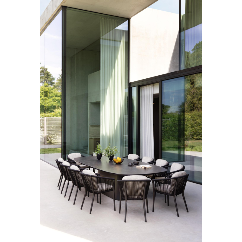 Amico tuintafel bombo xl in zwart aluminium en volkeramiek Black Obsession - L 320 x B 148 x H 74 cm