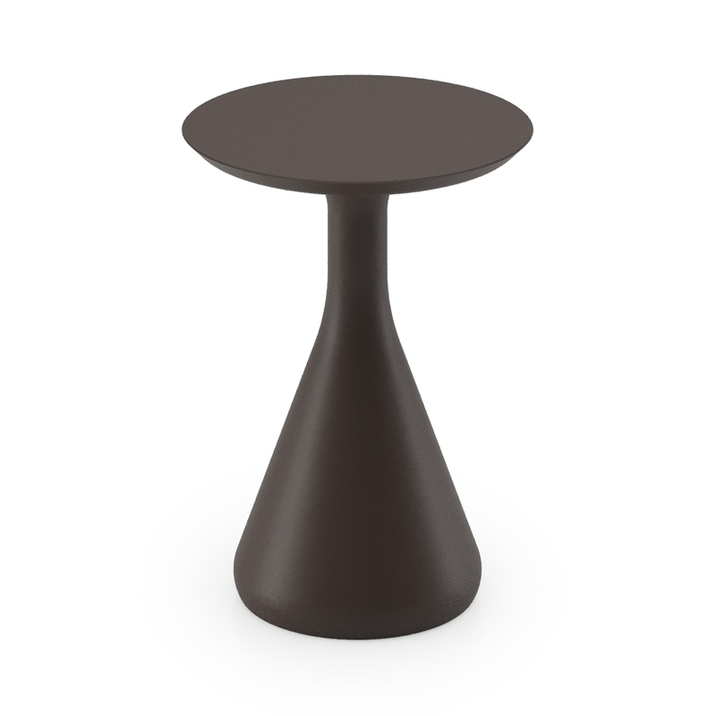 Bomero bijzettafel in donkerbruin aluminium - Dia. 34 x H 46 cm