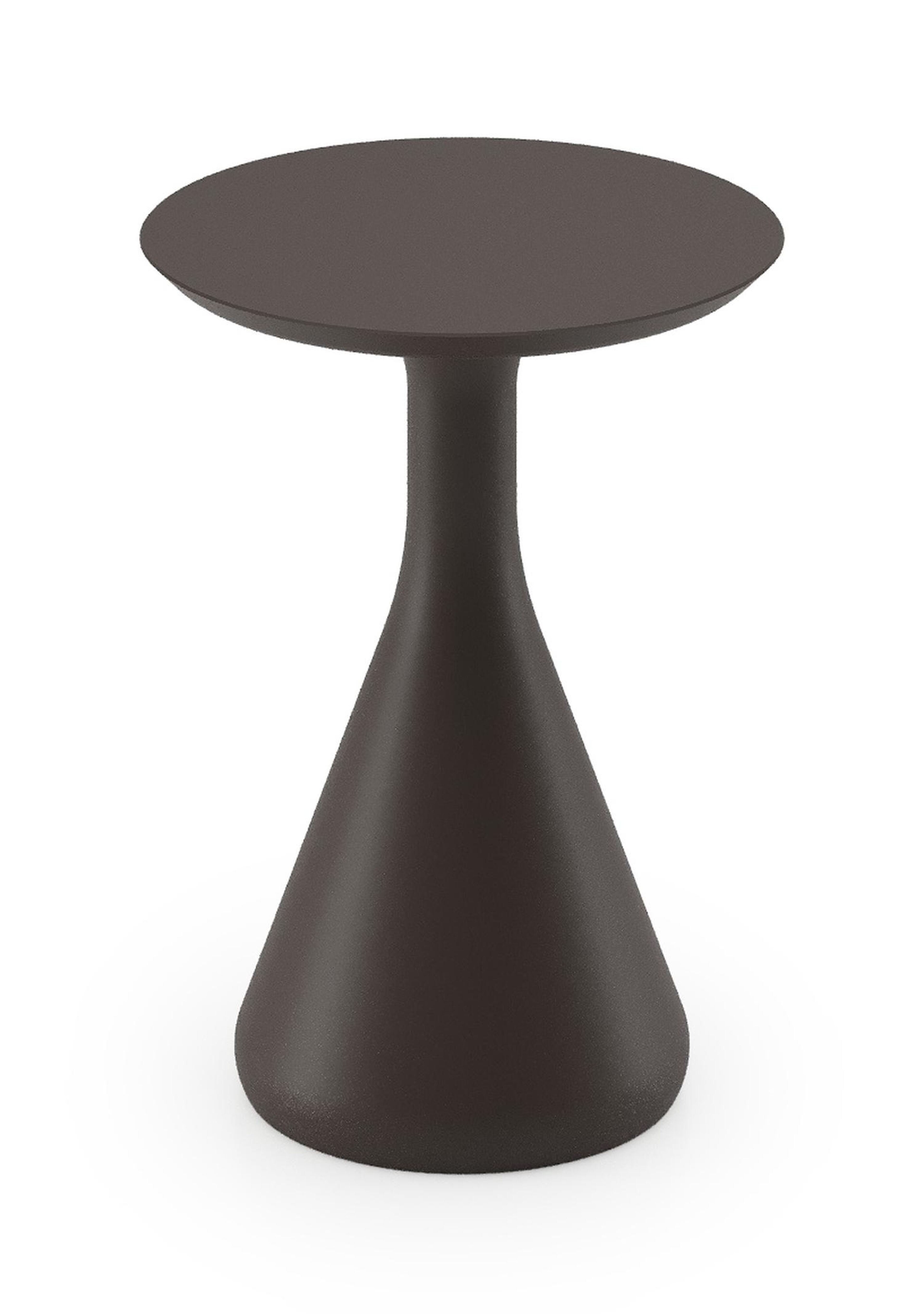 Bomero bijzettafel in donkerbruin aluminium - Dia. 34 x H 46 cm