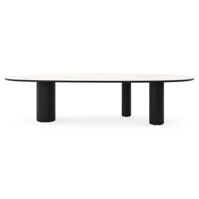 Amico tuintafel mango in zwart aluminium en volkeramiek Taj Mahal - L 320 x B 140 x H 73.5 cm