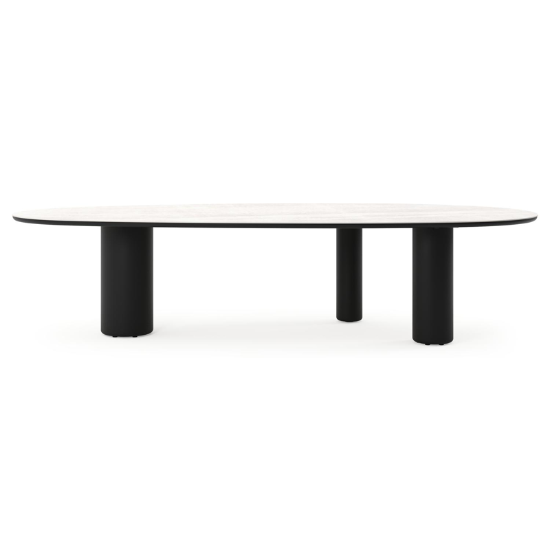 Amico tuintafel mango in zwart aluminium en volkeramiek Taj Mahal - L 320 x B 140 x H 73.5 cm