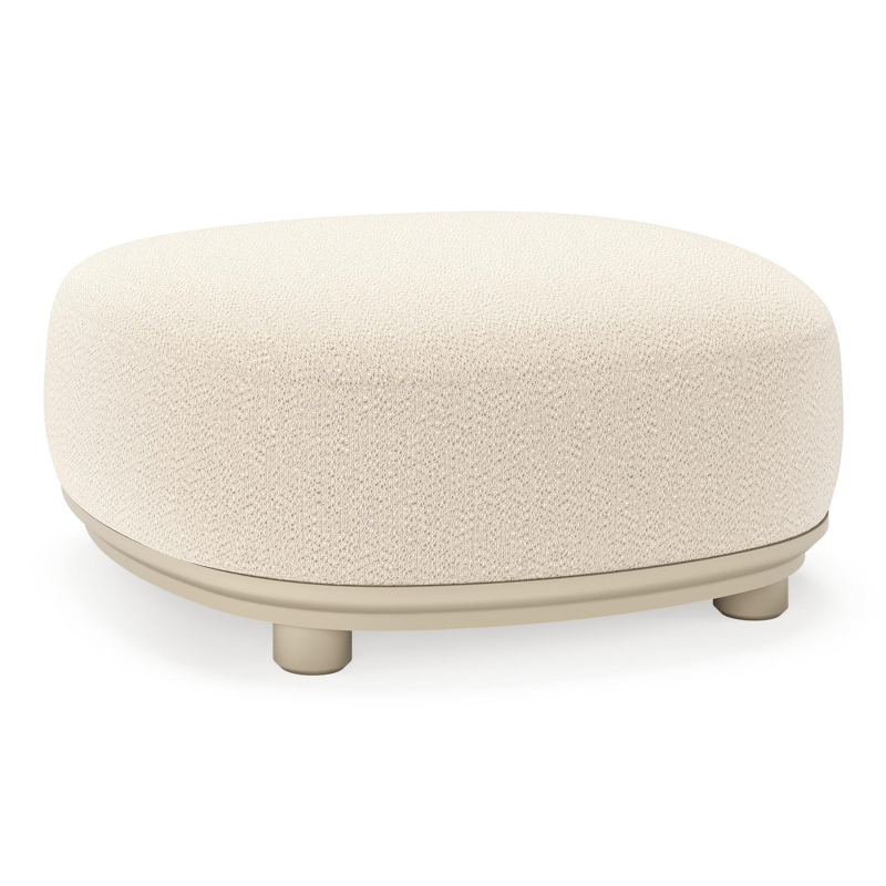 Pouf  Vadelo en aluminium beige et coussin en all weather sunbrella® luxe lopi sand