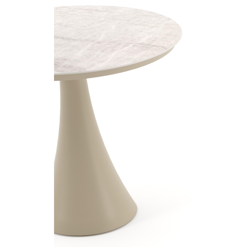 Fano tuintafel rond in beige aluminium en volkeramiek Taj Mahal - Dia. 85 x - Dia. 85 x H 75 cm