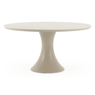 Fano tuintafel rond in beige aluminium en volkeramiek Shilin Dia. 148 x H 75 cm x H 75 cm