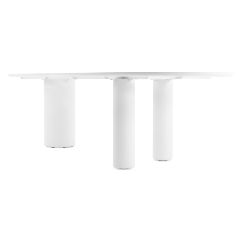 Amico tuintafel organisch in wit aluminium en volkeramiek Taj Mahal - L 320 x B 120 x H 73.5 cm