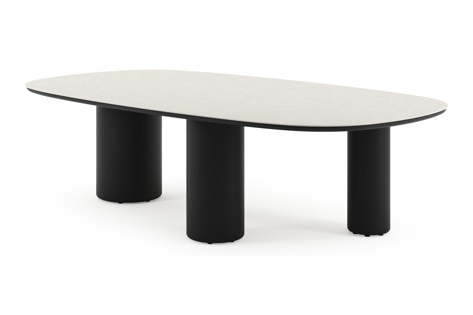 Amico tuintafel bombo xl in zwart aluminium en volkeramiek Shilin - L 270 x B 148 x H 73.5 cm