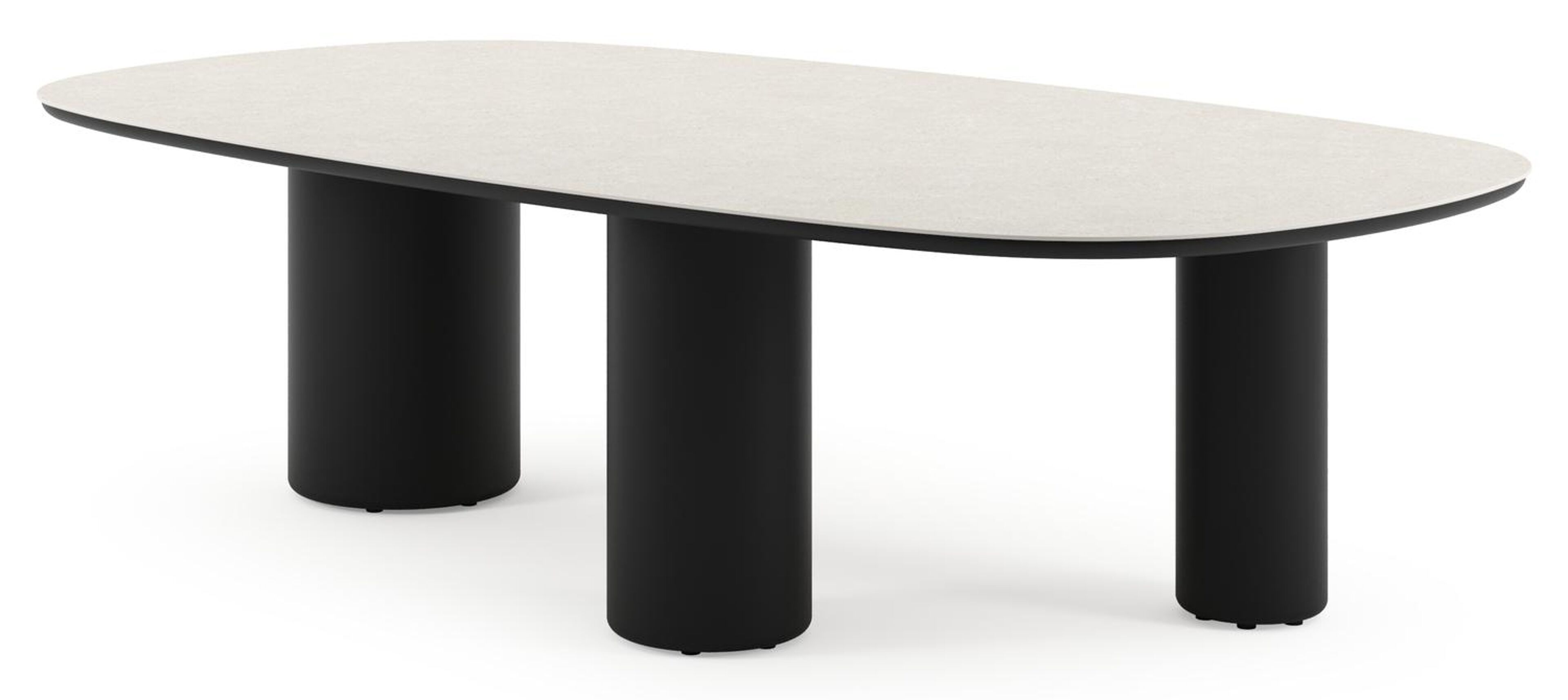 Amico tuintafel bombo xl in zwart aluminium en volkeramiek Shilin - L 270 x B 148 x H 73.5 cm