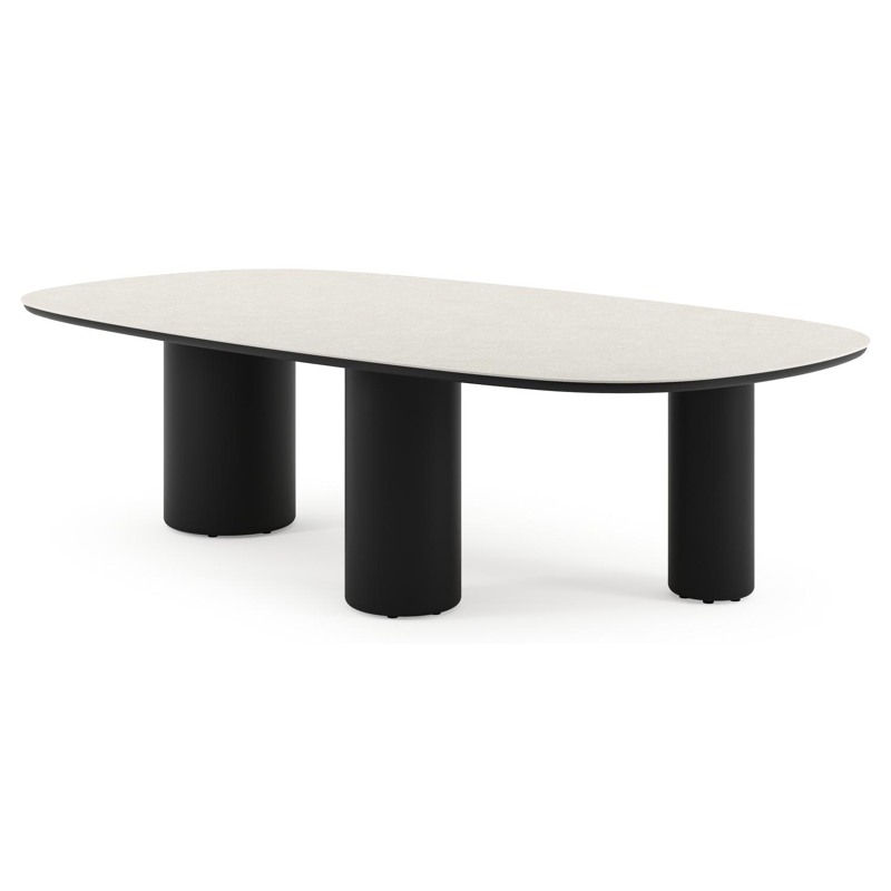 Amico tuintafel bombo xl in zwart aluminium en volkeramiek Shilin - L 270 x B 148 x H 73.5 cm
