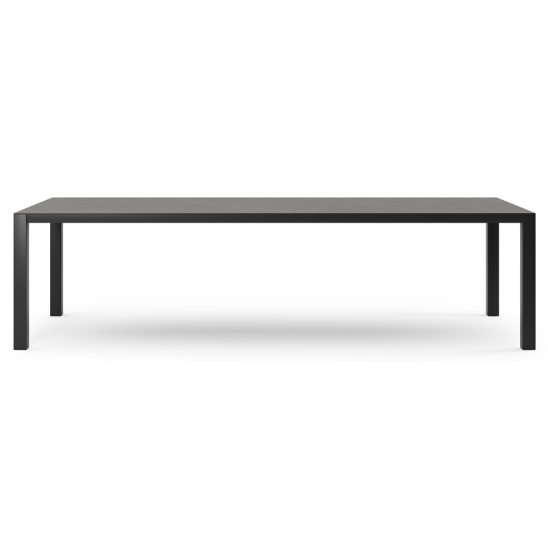 Como tuintafel in zwart aluminium en volkeramiek calatorao - L 280 x B 110 x H 75 cm