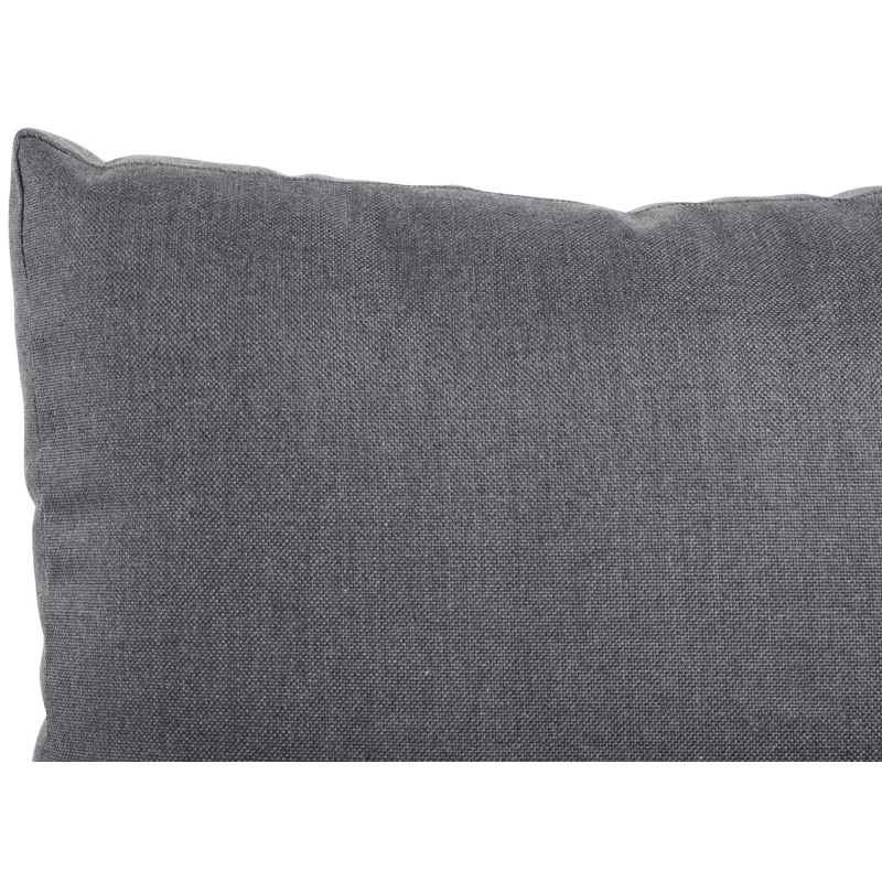 Toma loungezetel 1-zit in zwart aluminium en polywood met grijs polyester kussen