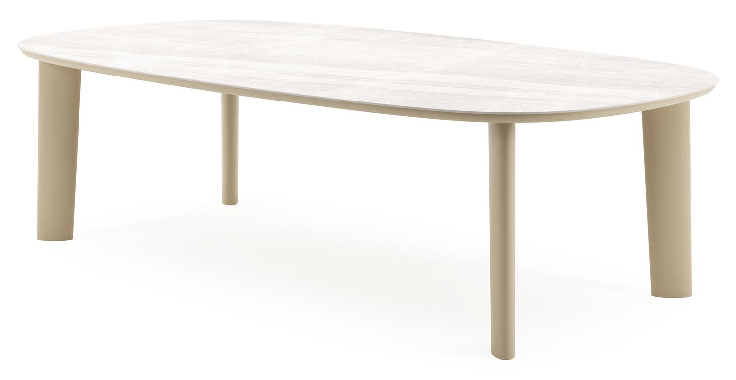 Amico tuintafel bombo xl in beige aluminium en volkeramiek Taj Mahal - L 270 x B 148 x H 73.5 cm