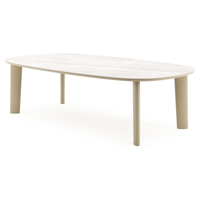 Amico tuintafel bombo xl in beige aluminium en volkeramiek Taj Mahal - L 270 x B 148 x H 73.5 cm