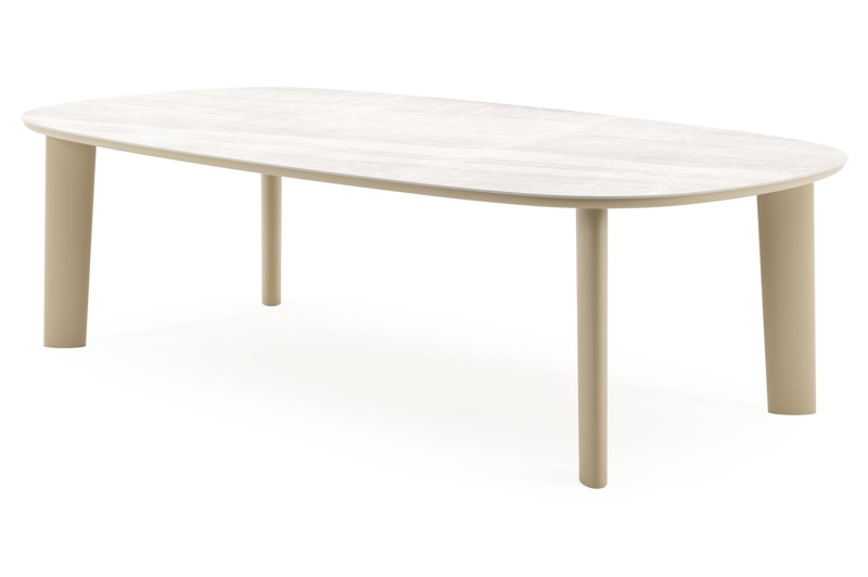 Amico tuintafel bombo xl in beige aluminium en volkeramiek Taj Mahal - L 270 x B 148 x H 73.5 cm