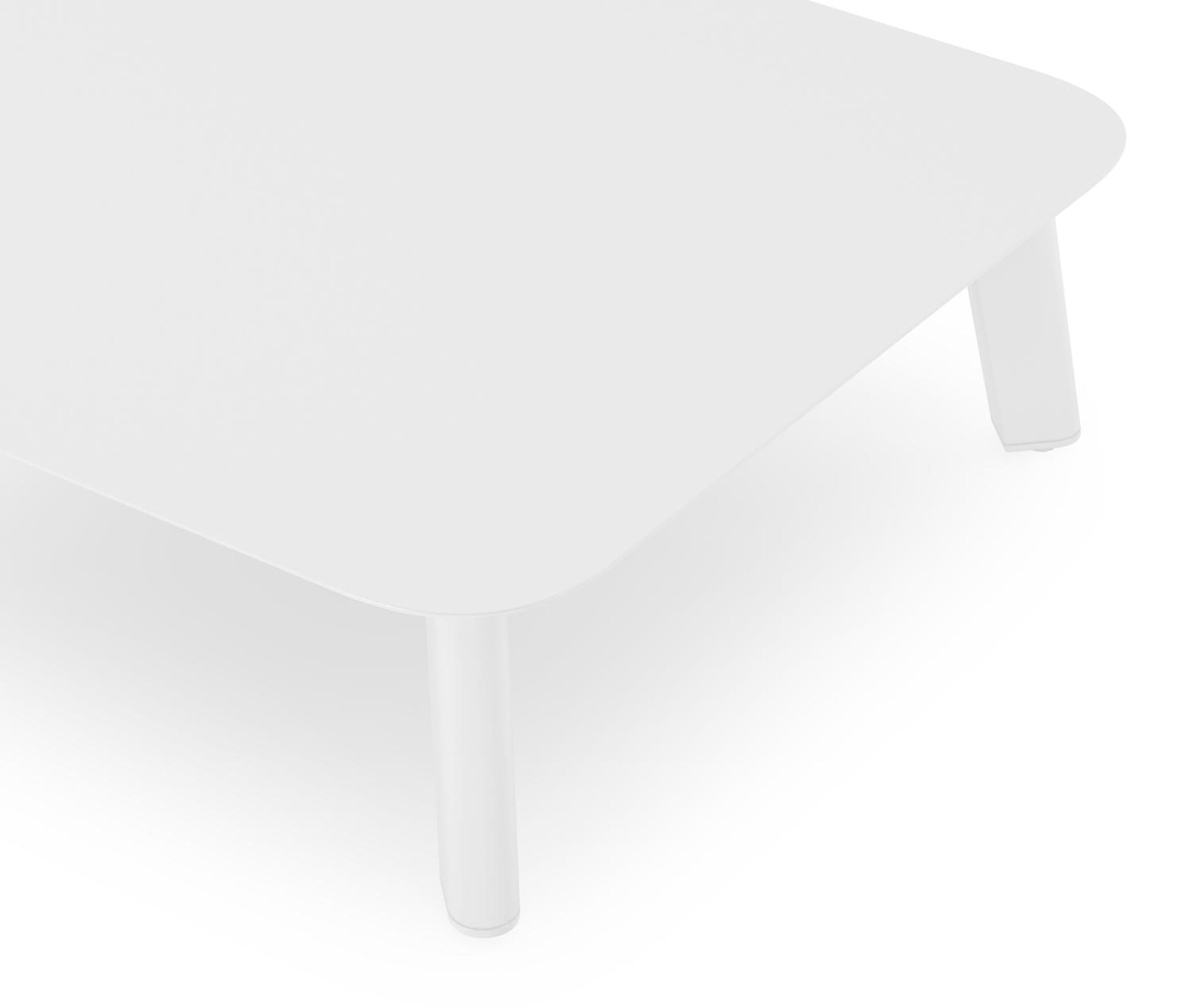 Table basse Mosa en aluminium blanc - Lg. 64 x Lrg. 64 x Haut. 21 cm