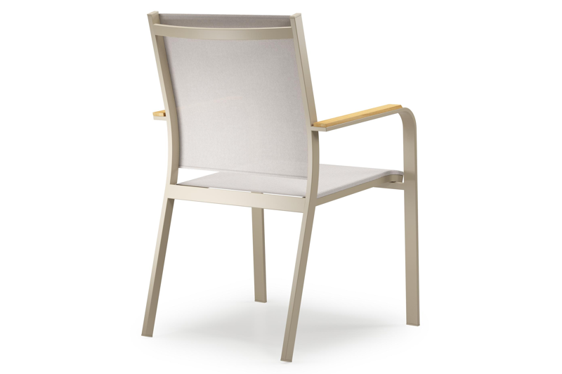 Amalfi tuinstoel in beige aluminium en beige single textilene