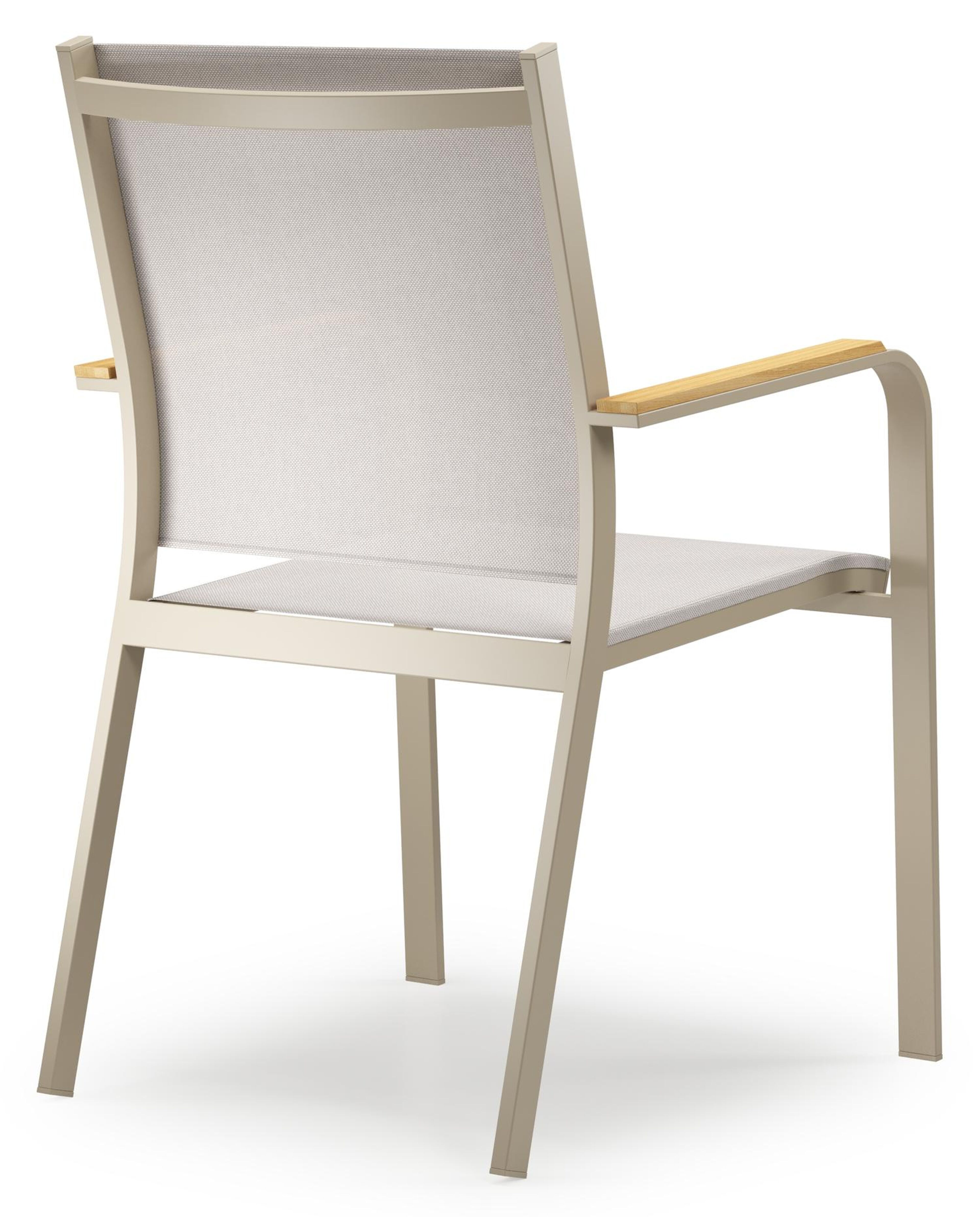 Varese tuinset in beige aluminium en teak met 6 Amalfi tuinstoelen