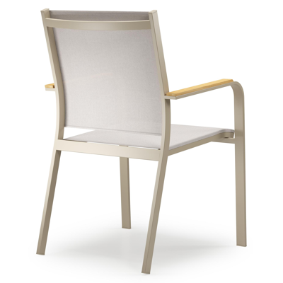 Amalfi tuinstoel in beige aluminium en beige single textileen