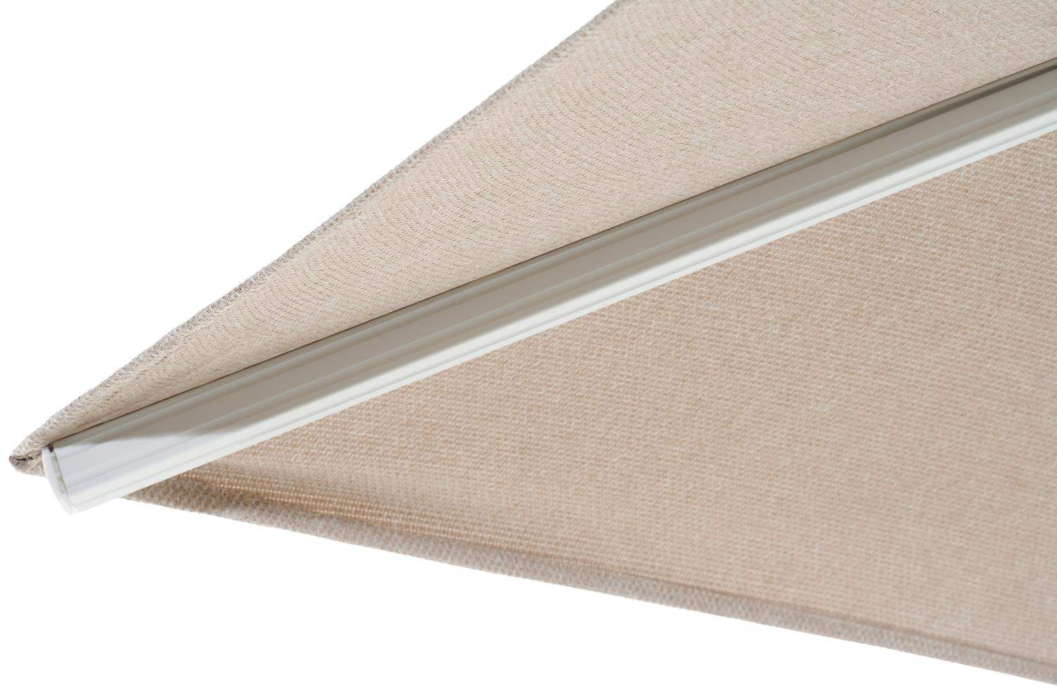 Avola zweefparasol met tiltfunctie in wit aluminium met rustic weather+ softtouch parasoldoek - L1 300 x L2 300 cm (zonder voet)