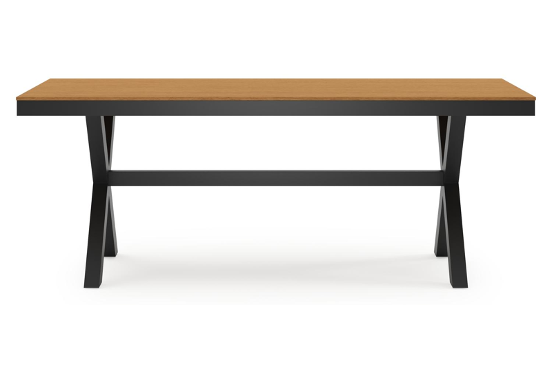 Bahia tuinset in zwart aluminium en polywood tafelblad met 6 stapelbare Bahia tuinstoelen