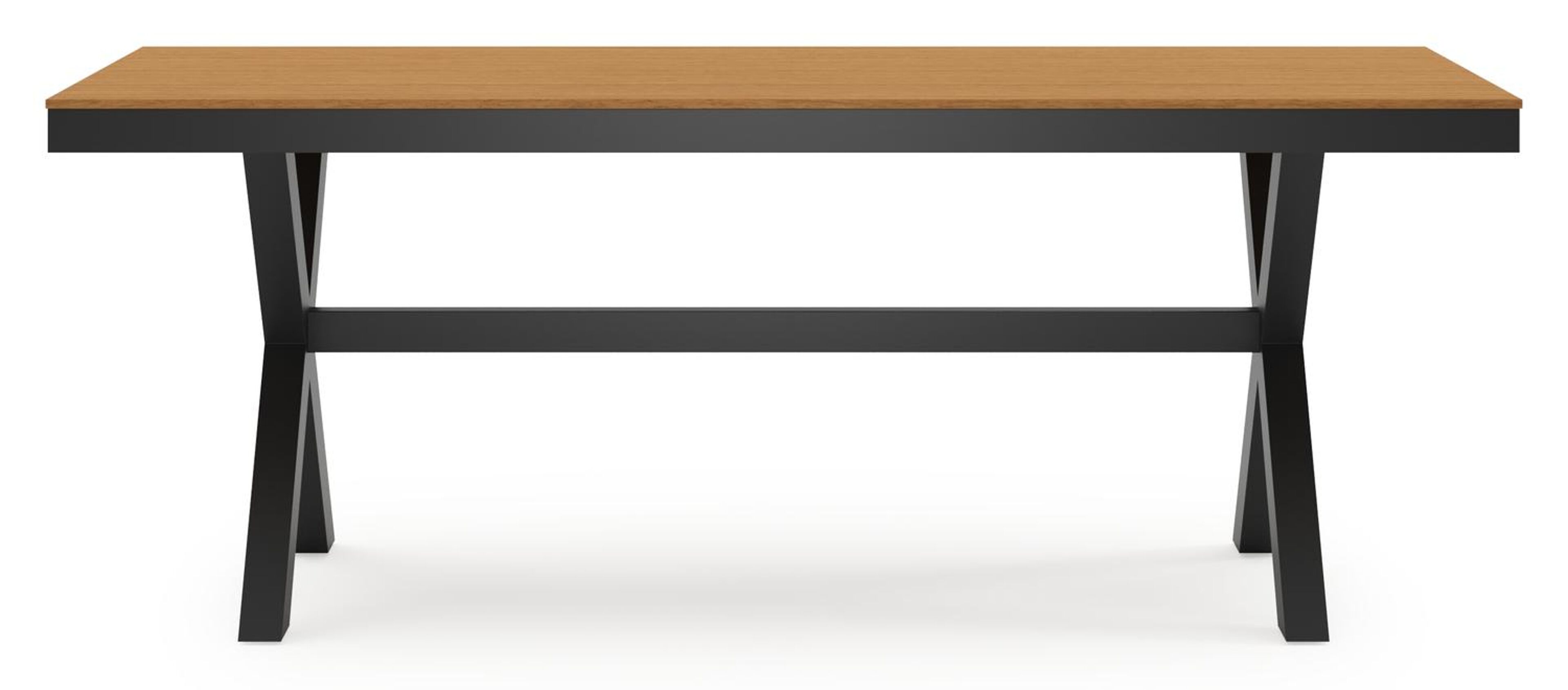 Bahia tuinset in zwart aluminium en polywood tafelblad met 6 stapelbare Bahia tuinstoelen