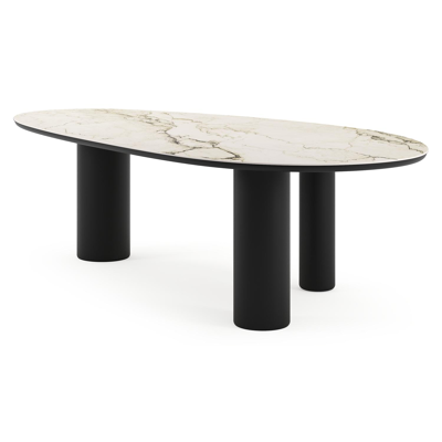 Amico tuintafel mango in zwart aluminium en volkeramiek Colorado Dunes - L 260 x B 130 x H 73.5 cm