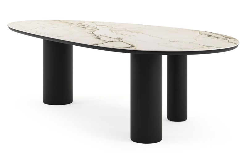 Amico tuintafel mango in zwart aluminium en volkeramiek Colorado Dunes - L 260 x B 130 x H 73.5 cm