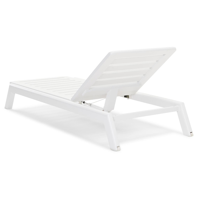 Cirello verstelbaar ligbed met pompsysteem in wit aluminium met natte sooty all weather Sunbrella® luxe kussen