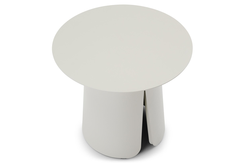 Avila bijzettafel in beige aluminium - Dia. 45 x H 39 cm