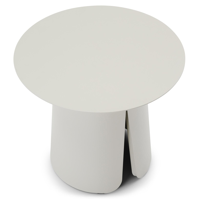 Avila bijzettafel in beige aluminium - Dia. 45 x H 39 cm