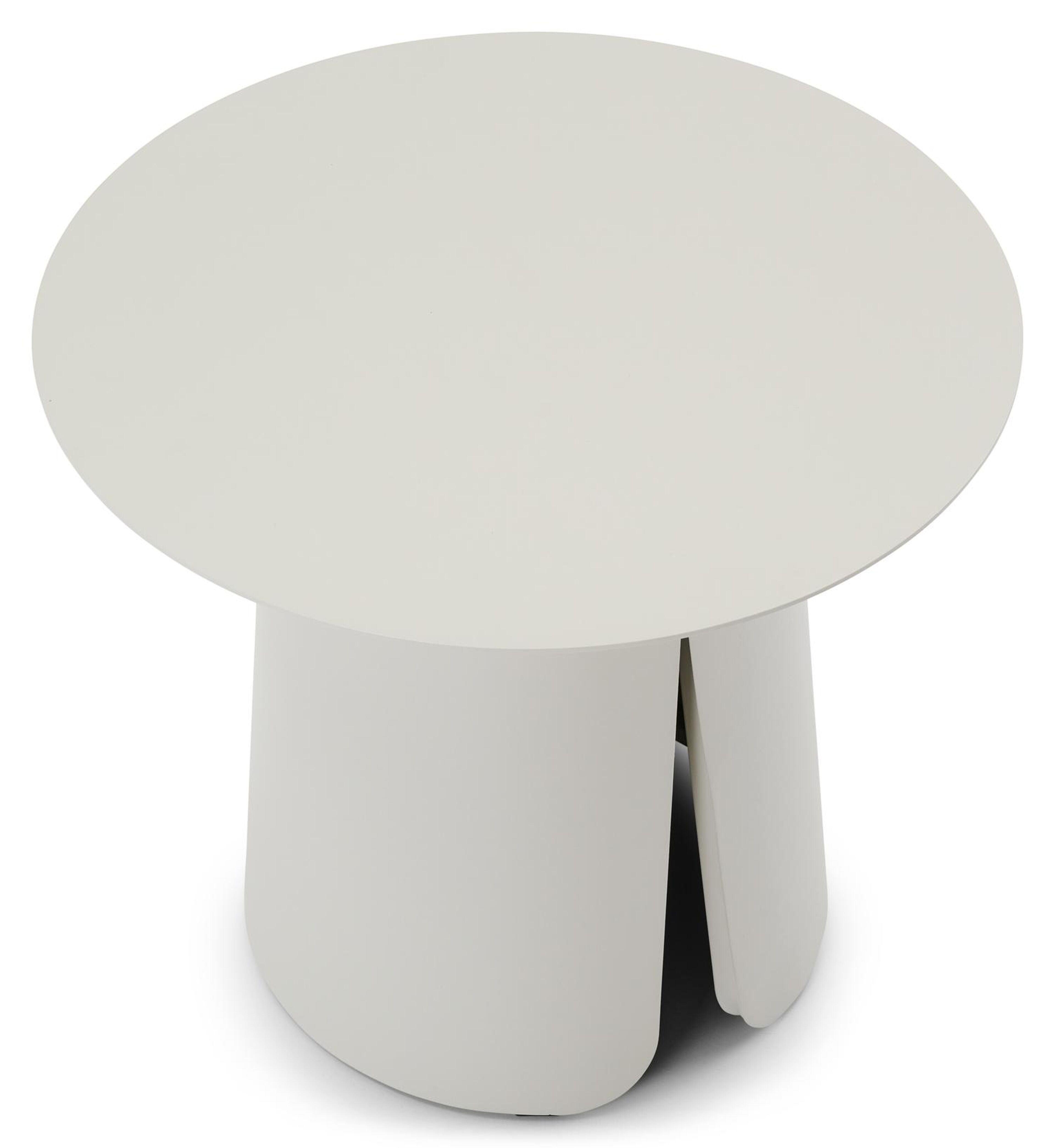 Avila bijzettafel in beige aluminium - Dia. 45 x H 39 cm