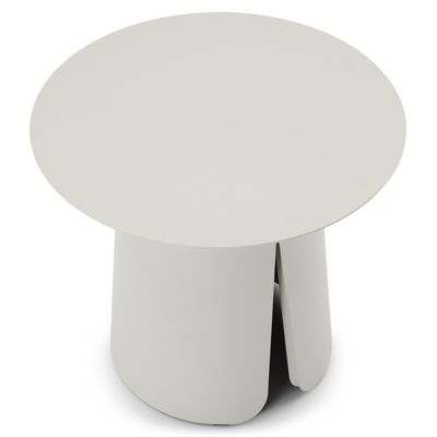 Avila bijzettafel in beige aluminium - Dia. 45 x H 39 cm