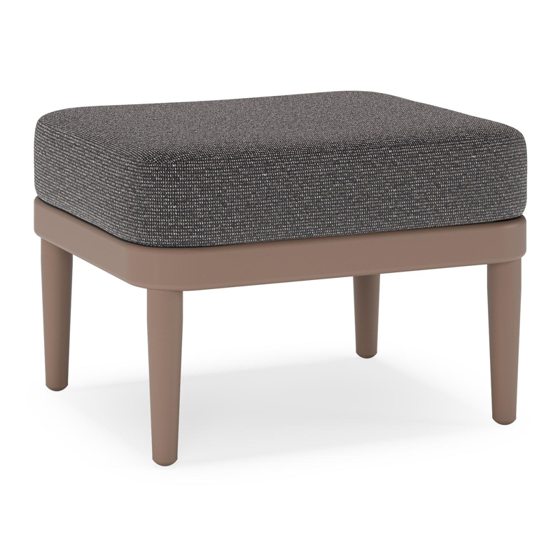 Pouf Orso en aluminium taupe et coussins en all weather solica Firenze Tunder