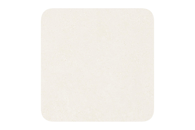 Table de jardin Fano inclinable carré arrondi en aluminium blanc et céramique pleine beige - Lg. 85 x Lrg. 85 x Haut. 73 cm