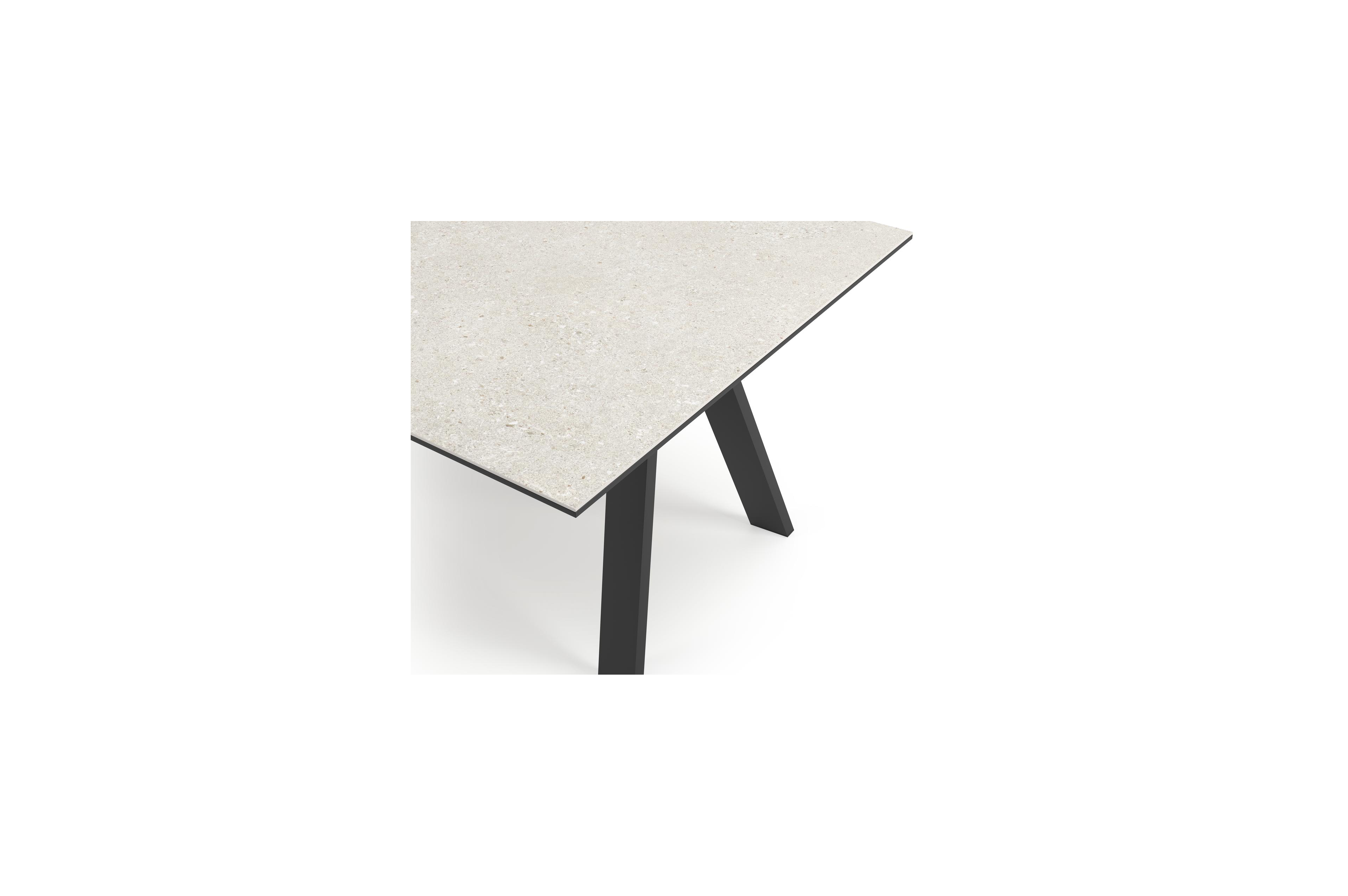 Cesano tuintafel in zwart aluminium en volkeramiek shilin - L 280 x B 110 x H 75 cm