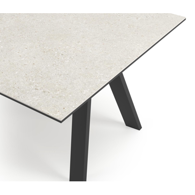 Cesano tuintafel in zwart aluminium en volkeramiek shilin - L 280 x B 110 x H 75 cm