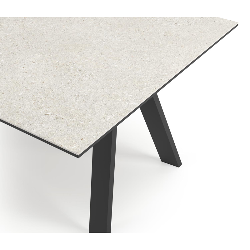 Cesano tuintafel in zwart aluminium en volkeramiek shilin - L 280 x B 110 x H 75 cm