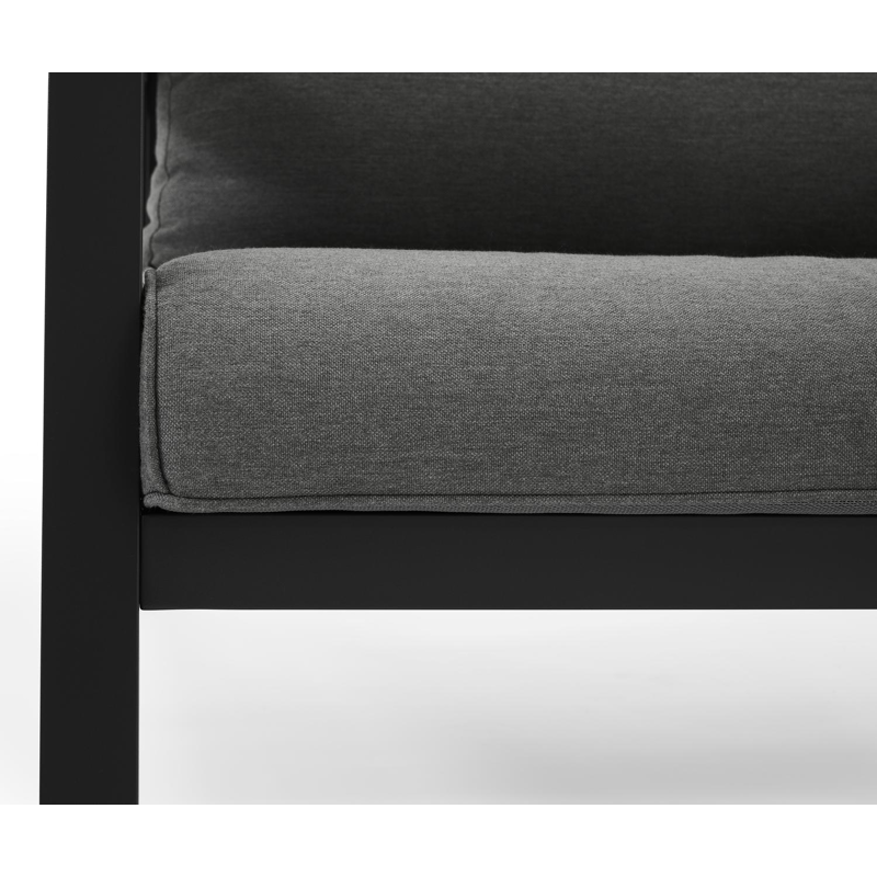 Zen'so loungeset in zwart aluminium met grijs weather+ softtouch