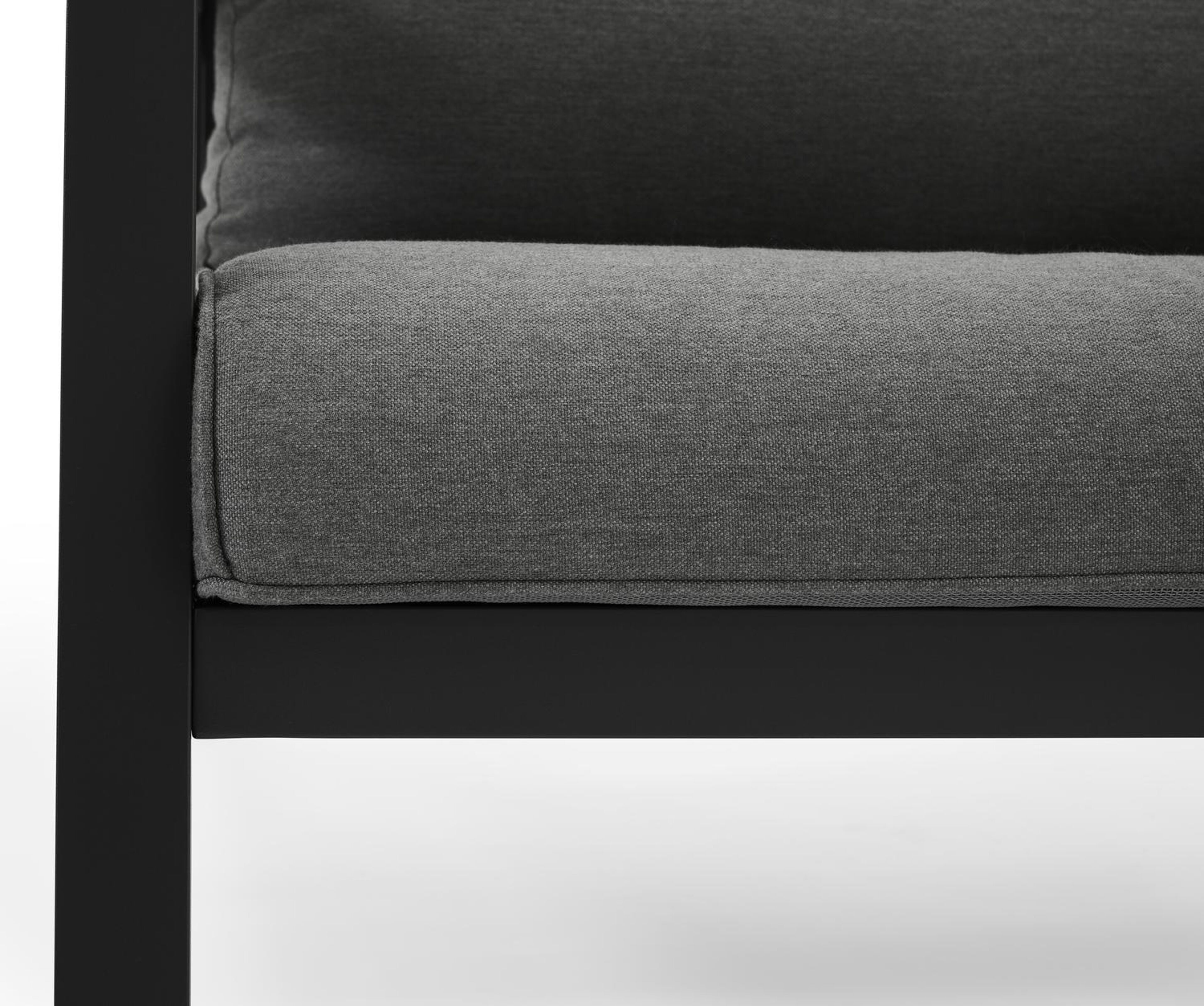 Zen'so loungeset in zwart aluminium met grijs weather+ softtouch