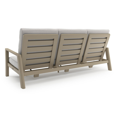 Cirello loungebank in beige aluminium met soul optik all weather solica kussen