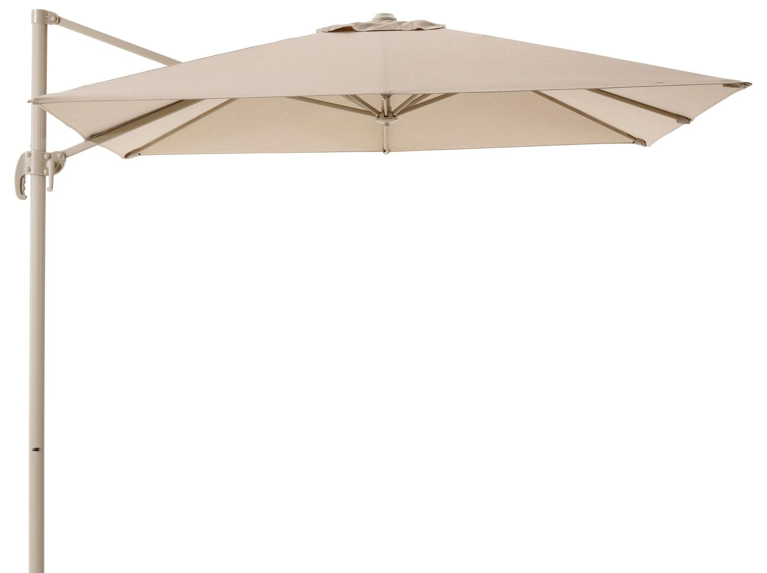 Parasol pendant Calpe en aluminium beige avec toile de parasol en weather+ softtouch beige - Lg.1 270 x Lg.2 270 cm (sans pied de parasol)
