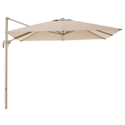 Calpe zweefparasol in beige aluminium met beige weather+ softtouch parasoldoek - L1 270 x L2 270 cm (zonder voet)