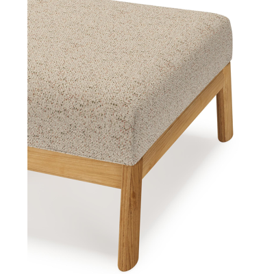 Amaro poef in teak met bora jungle all weather cosytica kussen