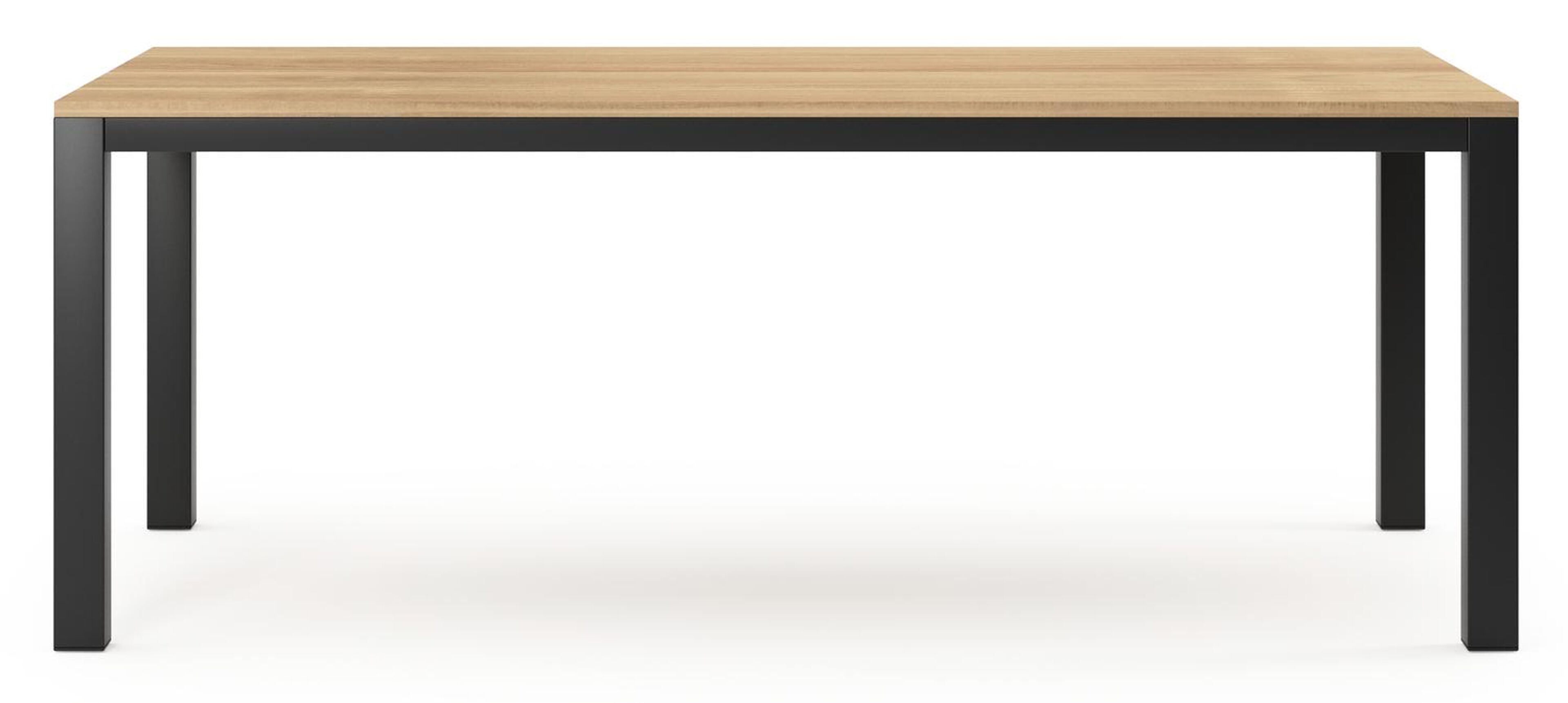 Table de jardin Capri en aluminium noir et teck - Lg 200 x Larg. 100 x H 75,5 cm