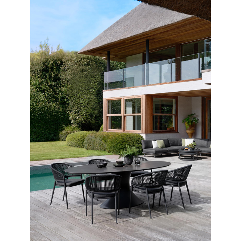 Lacrima rope stoelkussen in all weather sunbrella® luxe chartres sooty