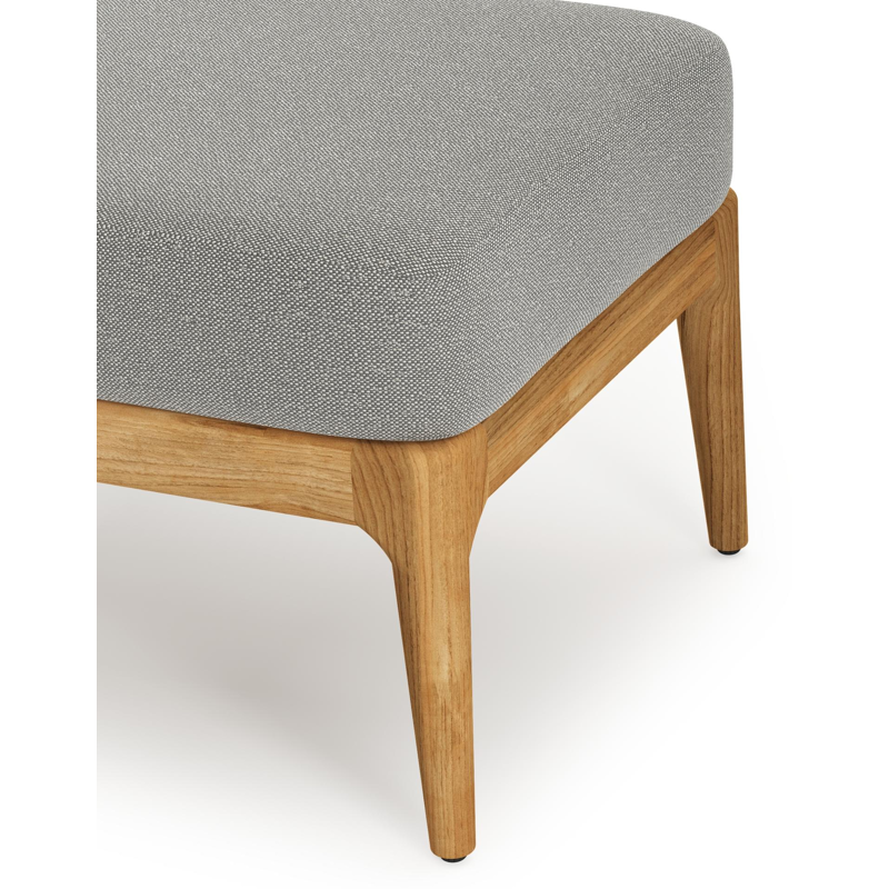 Orso poef in teak met Savane Zinc all weather sunbrella® luxe kussen