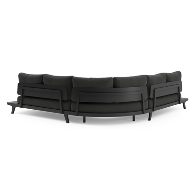 Bolzano loungehoek in zwart aluminium met sky black weather+ softtouch kussens en loungetafel