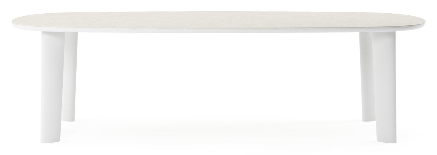 Amico tuintafel bombo in wit aluminium en volkeramiek Shilin - L 270 x B 125 x H 73.5 cm