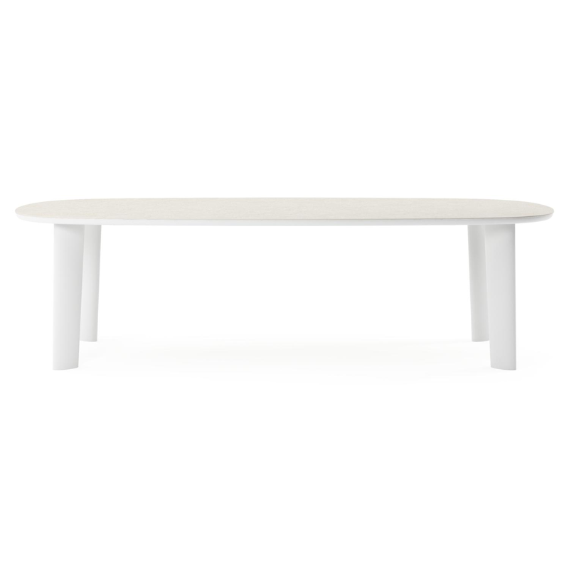Amico tuintafel bombo in wit aluminium en volkeramiek Shilin - L 270 x B 125 x H 73.5 cm