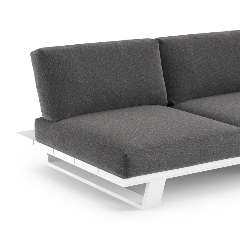 Pagino loungehoek in wit aluminium met savane tornado all weather sunbrella® luxe kussen