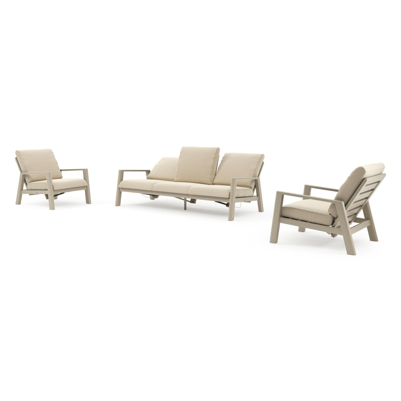 Cirello loungeset in beige aluminium met soul papyrus all weather solica kussen